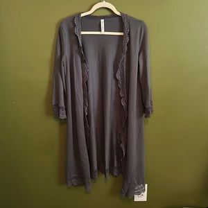 Tickled Teal long length long sleeve lace detail cardigan size S